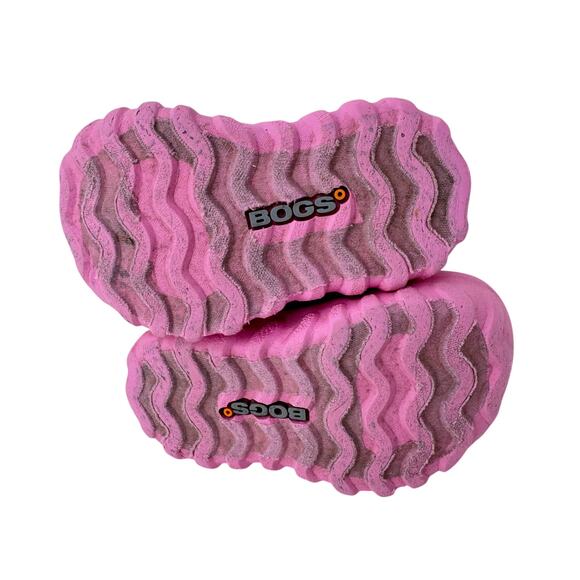 Bogs B-Moc Snow Boots Toddler 4 Multi Faux Fur Adjustable‎ Cord Pink Waterproof - Picture 6 of 10